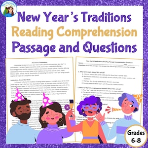 New Years Around the World - Reading Passage and Comprehension Questions for Middle School Students