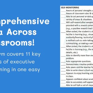 Editable Executive Functioning Teacher Input Form: IEP Data Collection ...
