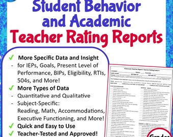Student Behavior and Academic Rating Report: Grades 2-3 (Printable)