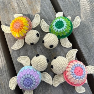 crocheted turtle keychain