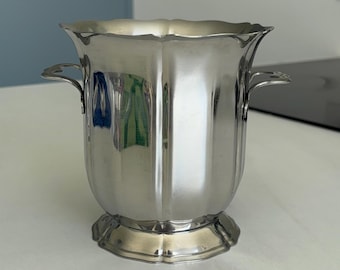 Vintage Guy Degrenne Eisbehälter aus Edelstahl – Eiswürfelform mit Vintage-Griffen aus silbernem Metall