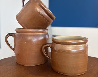 Vintage Steinzeugtopf - Vintage Gewürztopf aus antik glasiertem Steinzeug - Rustikales Küchendekor - Steinzeug Cache Pot