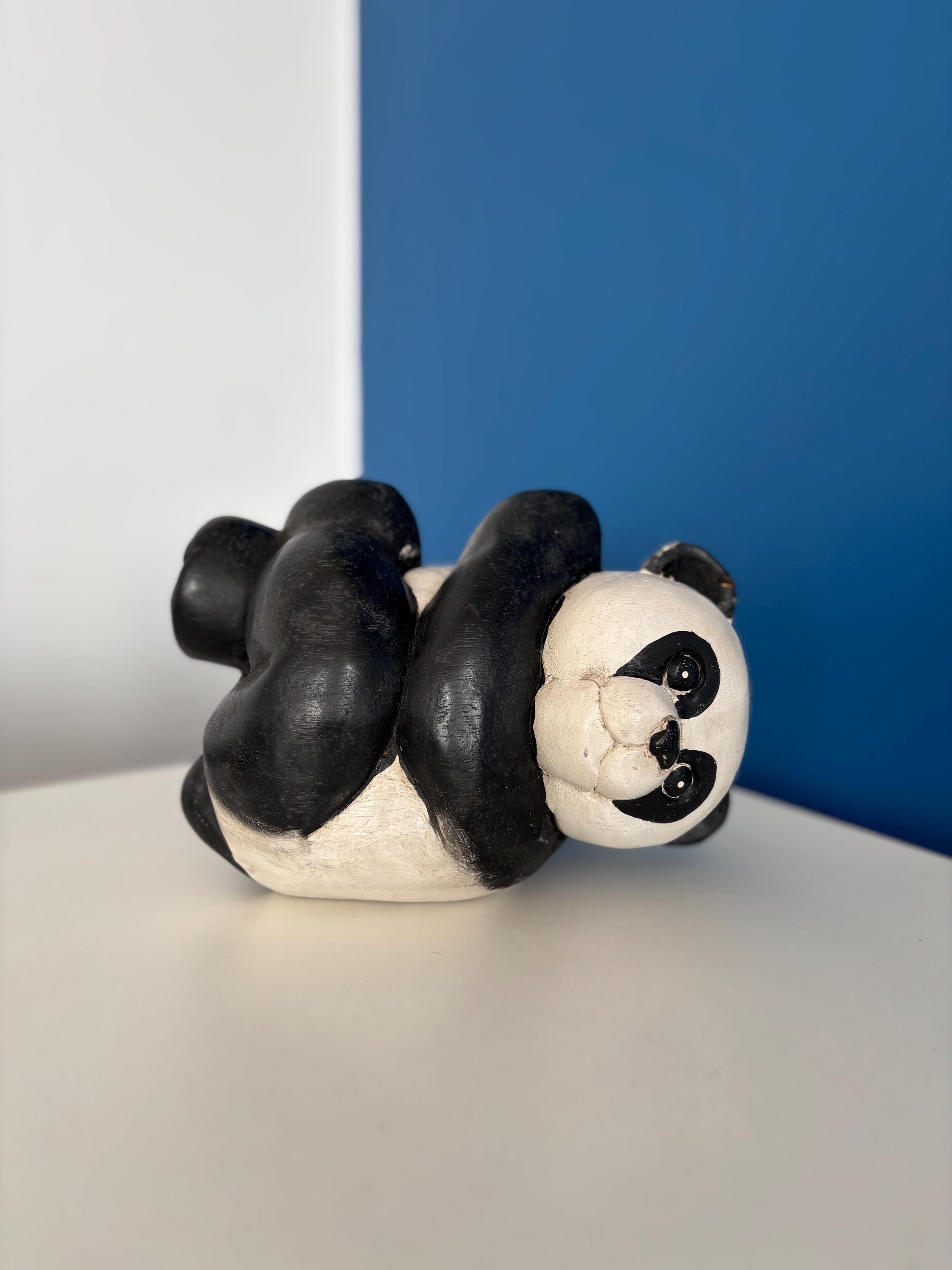 装飾彫刻木製パンダ - ユニークなギフトヴィンテージ本棚装飾