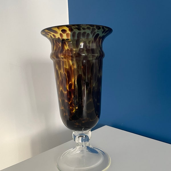 Vase medicis murano verre soufflé couleur écaille de tortue / vase italien 1970