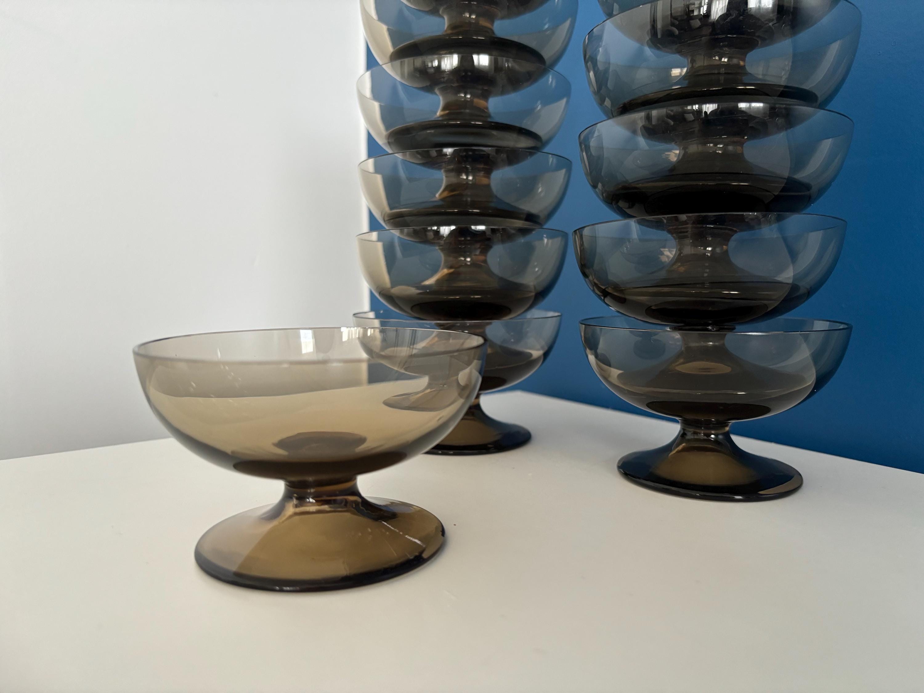 Coupes à glace vintage rosaline arcoroc luminarc en verre rose (lot de 6) - Vendu