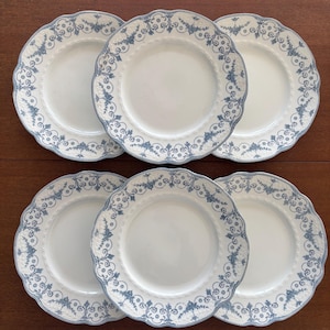 set of 6 Royal Doulton England dinner plates – Joséphine model – Antique English earthenware service