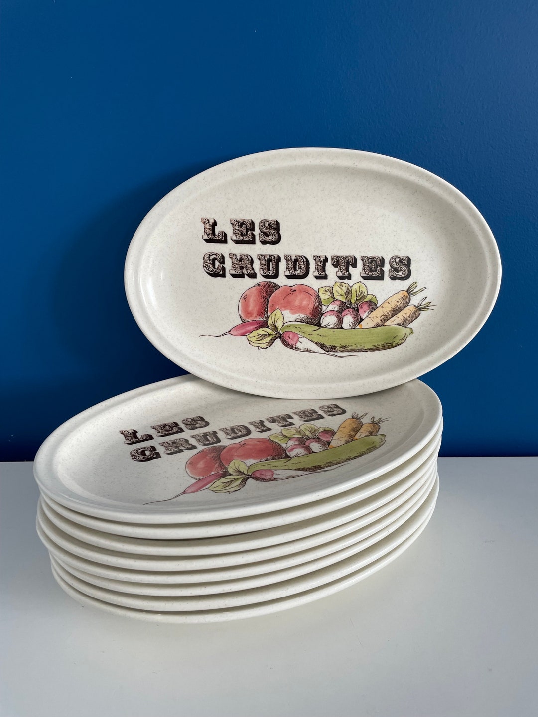 Raw Vegetable Plate Service From the Gien France Factory, Vintage Old ...