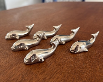 シルバーメッキ クジラ カトラリーレスト 箸置き 6個 / フレンチ