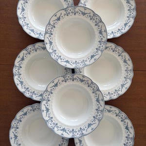 set of 8 Royal Doulton England soup plates – Joséphine model – Antique English earthenware service