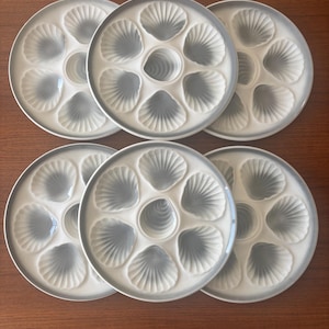 white and gray oyster plate set moulin des loups vintage plate set manufacture de moulin des loups vintage