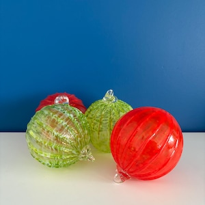 lot of vintage glass ornaments - christmas decoration - blown glass christmas ball - vintage glass ornaments made in france