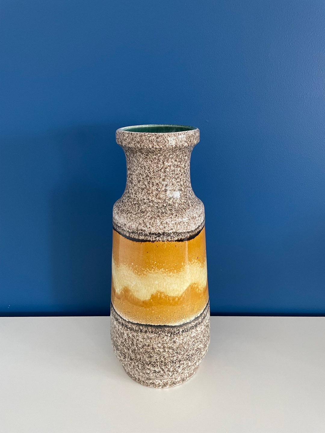 Large Yellow Ceramic Vase West Germany Bay Vintage 1960 1970 Etsy