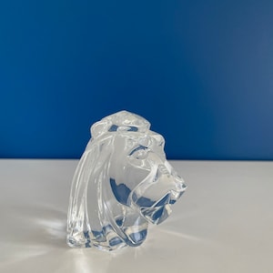 Crystal Lion Head / head - JG Durand Crystal Lion Made in France - Crystal Lion Figurine