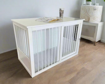 Handmade Wooden Dog House: Aluminum Bar Kennel, Pet Furniture