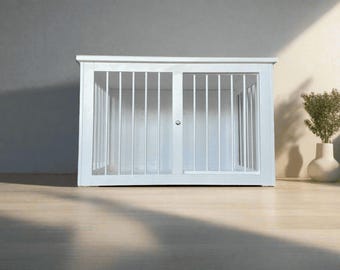 Handmade Modern Dog House: White & Black Pet Kennel