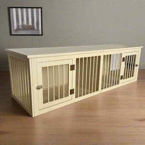 Double house for dog, home kennel for your pet made of natural wood