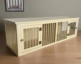 Doppelhaus für Hund, Heimathütte für Ihren Haustier aus Naturholz
