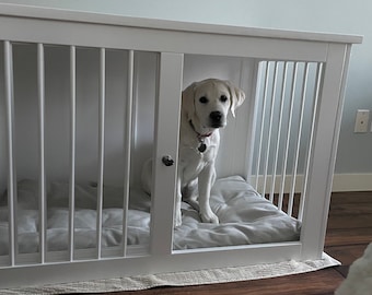 Handmade Plywood Dog Kennel: Modern White & Black Pet Home