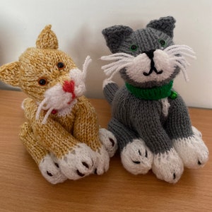 Knitting Pattern - Kitten Paws soft toy cat - Instant download