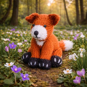 Knitting Pattern - Foxy Paws soft toy - Instant Download