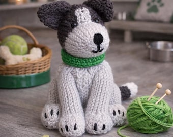 Knitting Pattern - Puppy Paws soft toy dog - Instant download