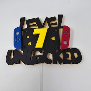 Gamer Cake Topper, Level Up Cake Topper, Game Controller Cake Topper