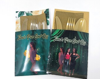 Custom Photo Cutlery Holder, Personalized Party Favors