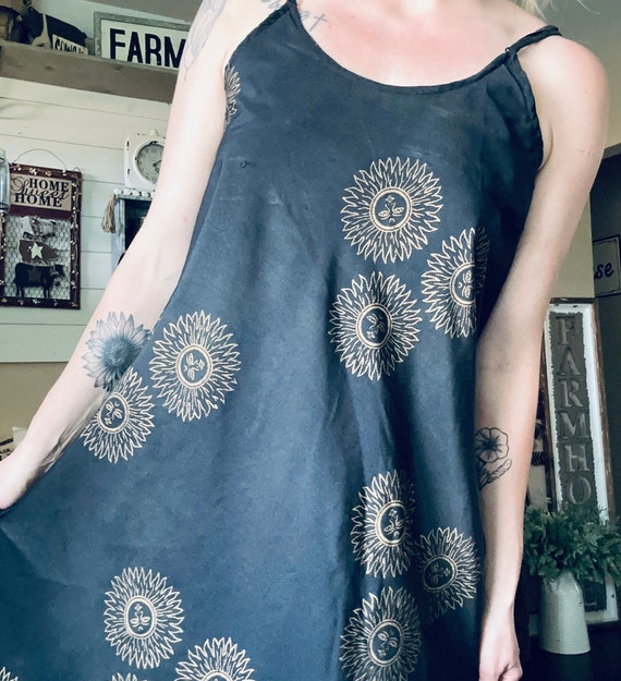 Oasis black shop and gold dress