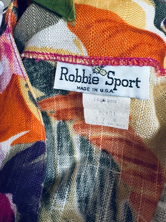 Vintage 1980s Robbie Bee Sport colorful floral ov… - image 6