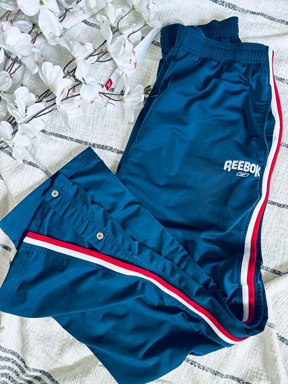 Vintage 90s/Y2K Reebok Tear Away Snap Track Pants