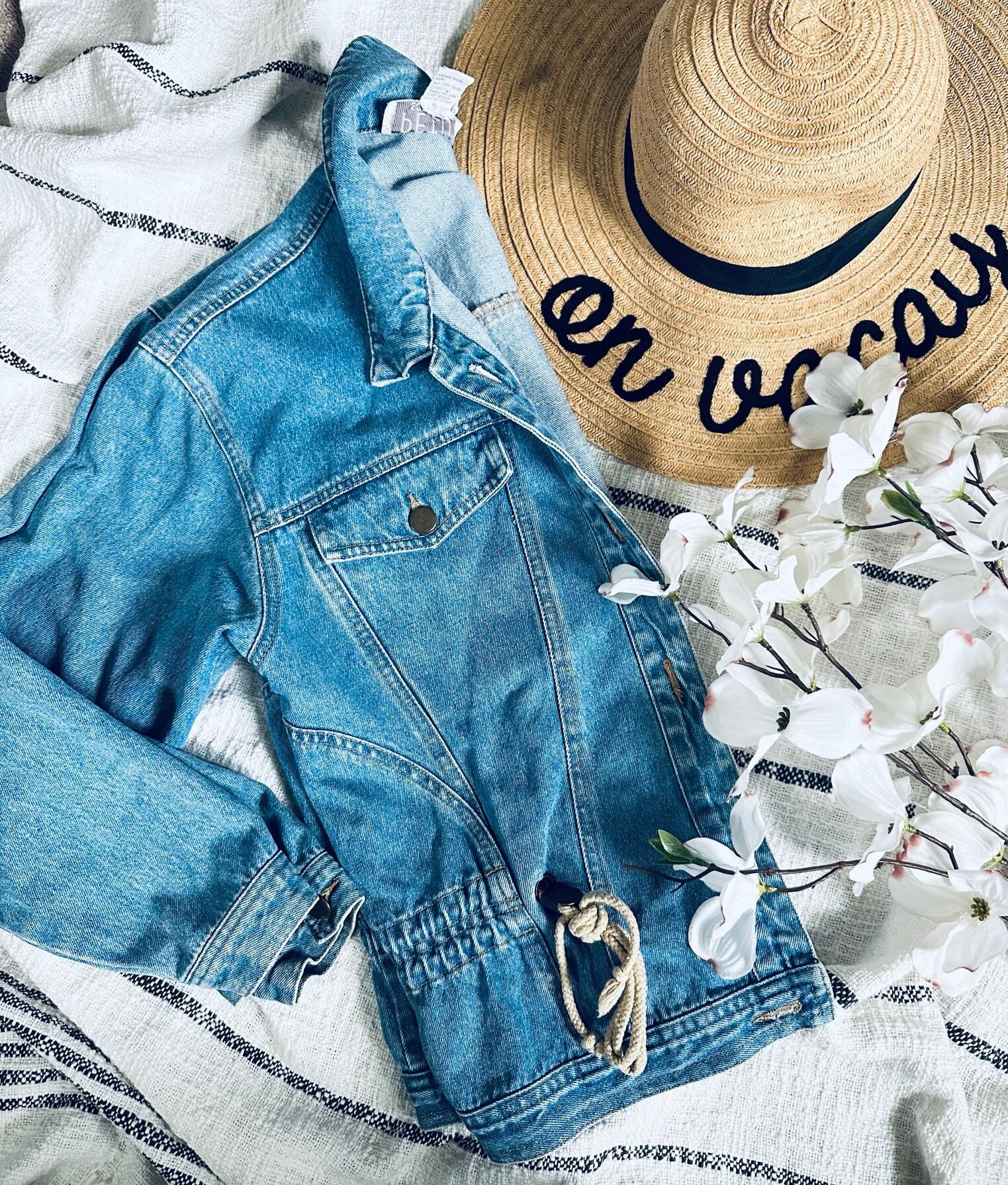 Vintage 80s/90s Cinched Waist Rope Detailed Denim Jacket - Etsy