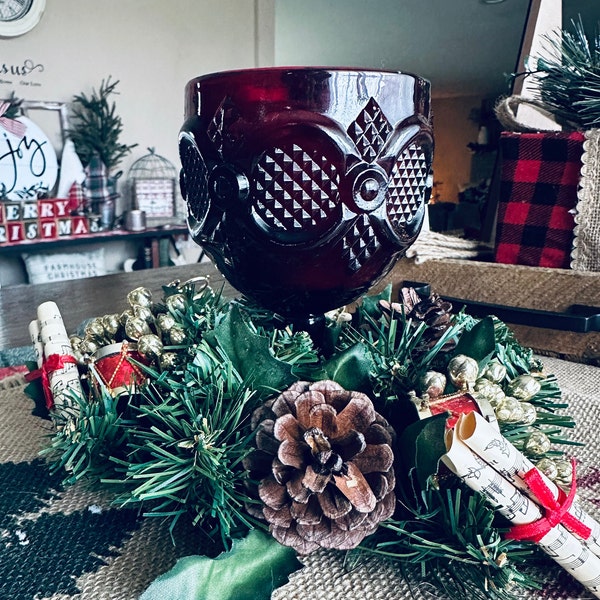 Vintage Evergreen Pinecone Drummer & French Horn Christmas Wreath Candle Ring