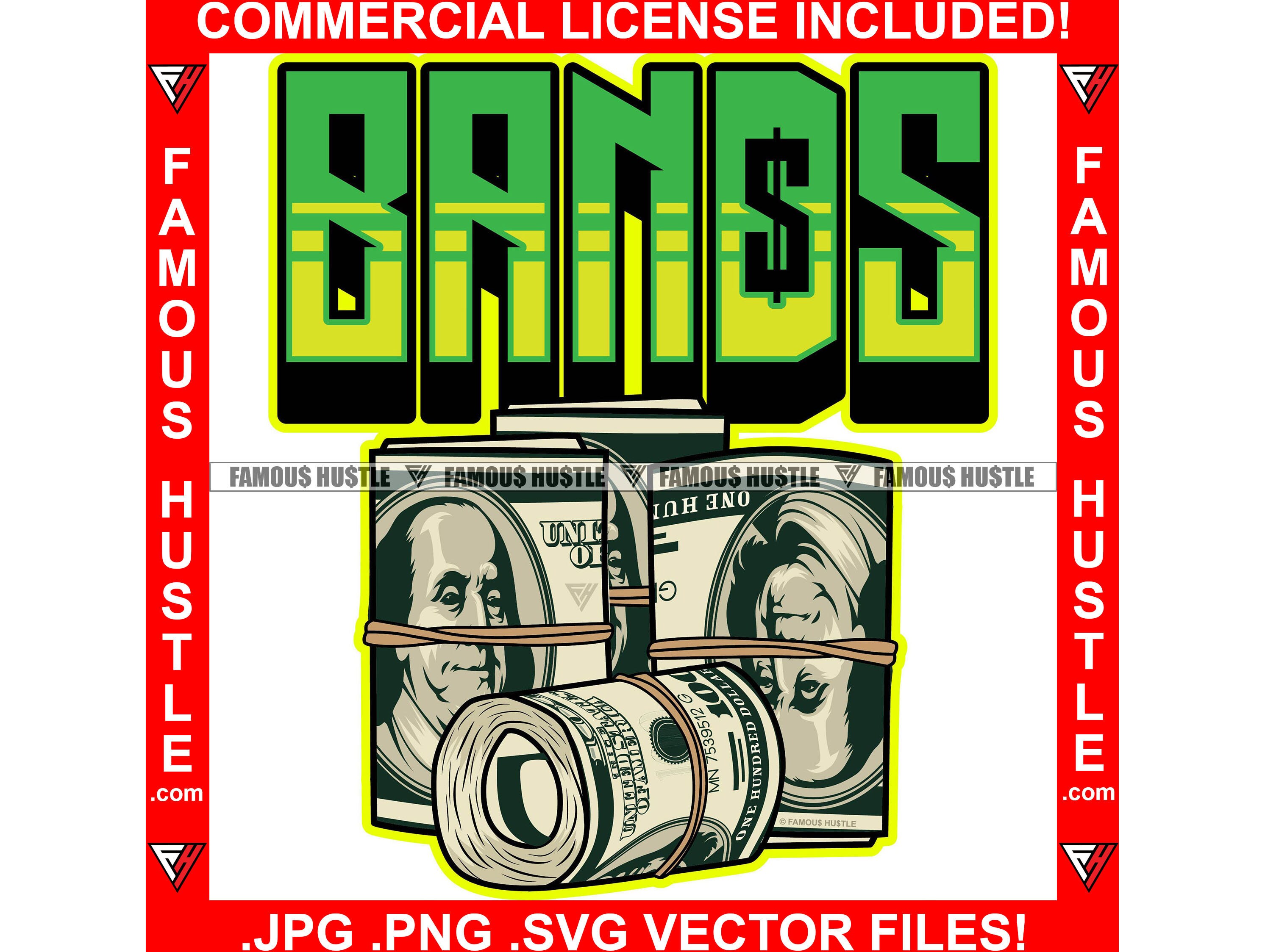 Bands Gangster Money Stack Rubber Band Cash Rich Trap Boss Savage Gang ...