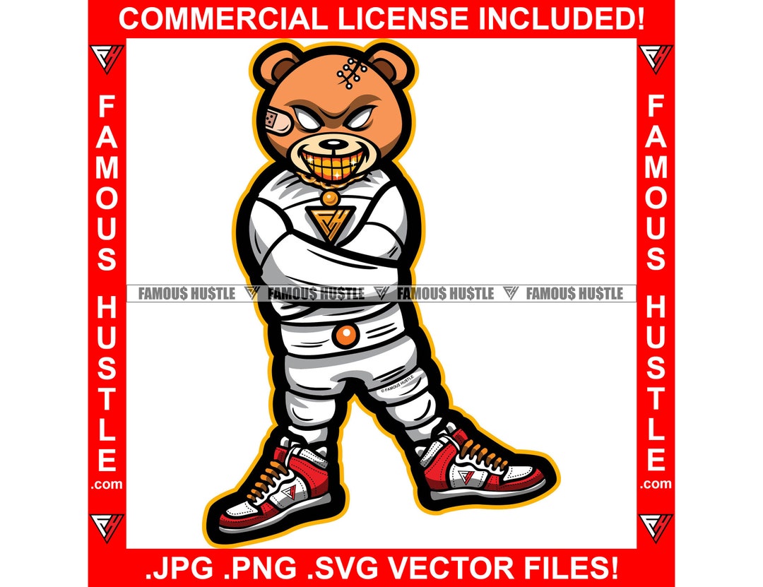 Crazy Gangster Money Bag Rapper Straight Jacket Gold Teeth Scar Face