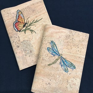 Embroidered Cork Notebook Cover