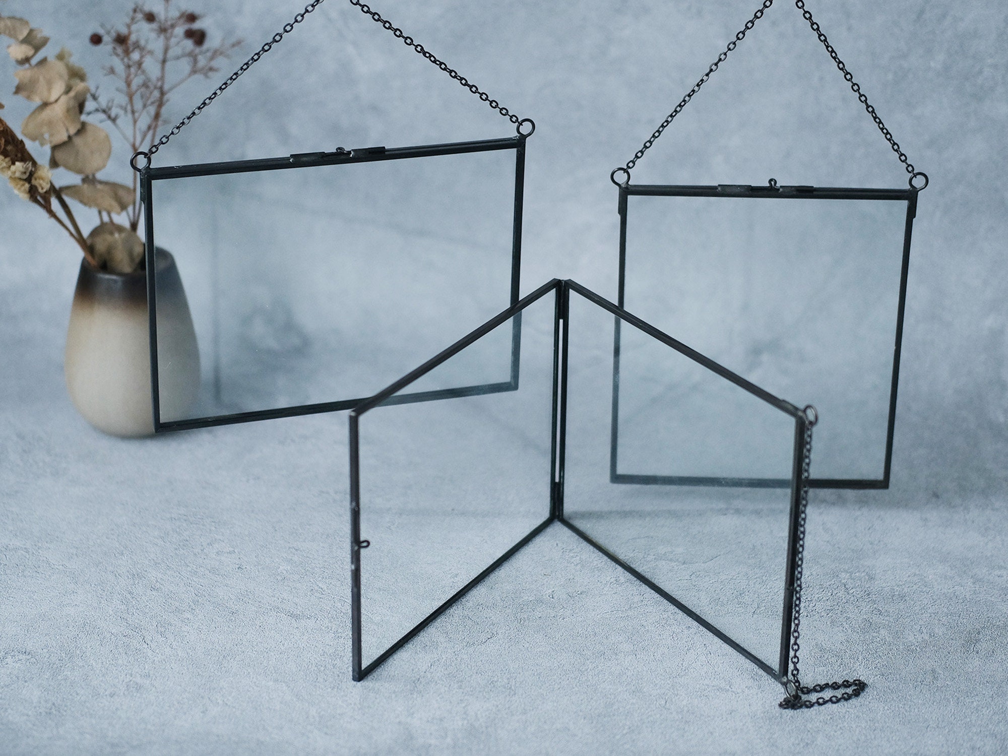 Black Glass Frames, Empty Glass Frames, Wall Mounted Glass Frames