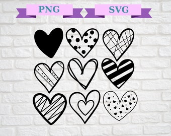 Nine Hearts Valentine Digital Cutting File, Vector Design, Vector, Cut File, svg, eps, ai, studio, Instant Download