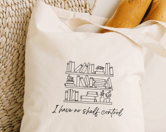 Bolsa de mano "No tengo control de estantería", bolsa para profesores de lectura, bolsa para amantes de los libros, bolsa para amantes de los libros, regalo para amantes de los libros, bolsa para biblioteca, regalo para profesores
