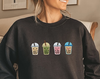 Boba Shirt, Boba Sweater, Adult Boba Shirt, Bubble Tea Sweatshirt, Bubble Tea, Boba Sweatshirt, Gift for Boba Lover