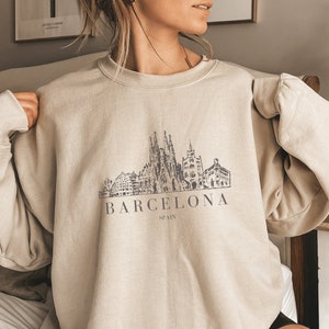 Barcelona Sweater, Barcelona Sweatshirt, Spain Sweater, Spain Shirt, Barcelona Gift, Barcelona Shirt, Barcelona Souvenir, Barcelona Crewneck