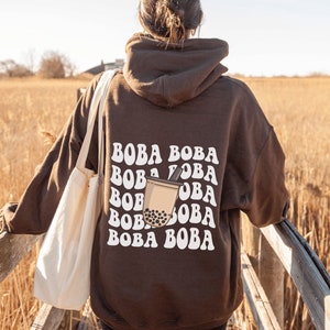 Boba Shirt, Boba Hoodie, Bubble Tea Sweater, Boba Milk Tea, Milk Tea Sweatshirt, Trendy Hoodie, Back Print Hoodie, Bubble Tea Hoodie