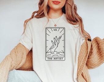 Camisa de artista, camiseta de artista, artista, la carta del tarot del artista, regalo para artista, camisa de dibujo, camisa de tarot, regalo para profesor de arte, regalo de artista