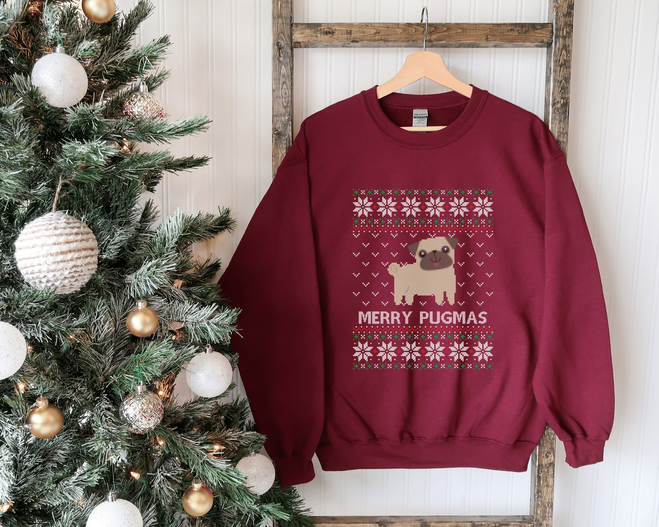 sueter navideño pug