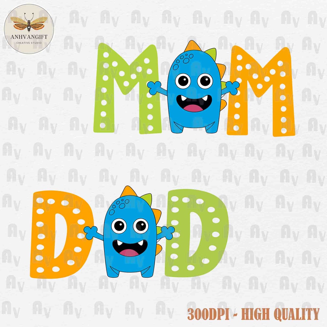 Bundle Dad and Mom PNG, Dad Monster Png, Mom Monster Png, Mother's Day ...