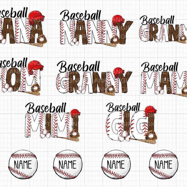 Bundle Baseball Mama Png, Add Your Own Names And Baseballs Png, Personalized Baseball Mom Png, Game Day Png, Baseball, Mothers Day Png Shirt
