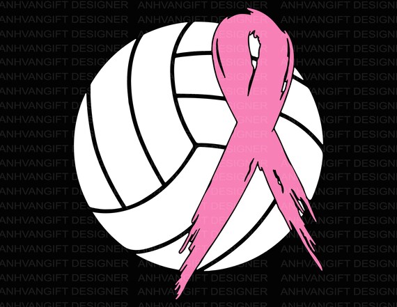 Volleyball Ribbon Svg Breast Cancer Svg Pink Ribbon Svg - Etsy