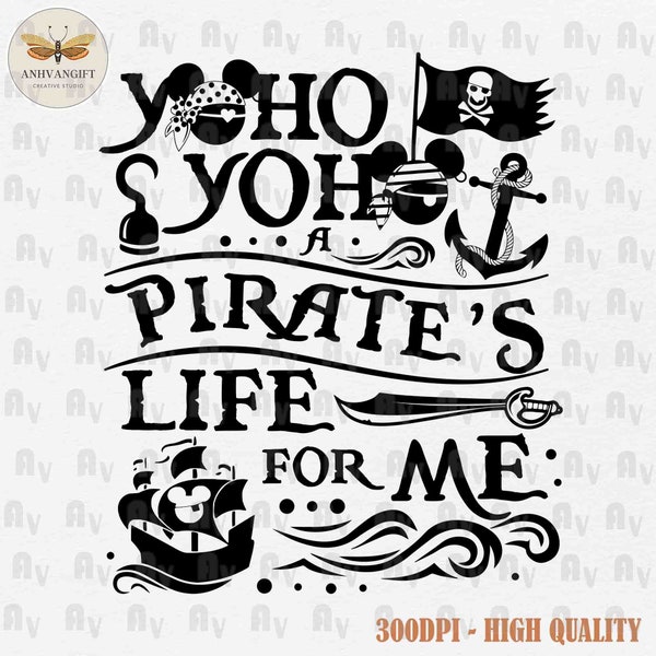 Pirate's Life For Me SVG, Mouse Pirate Svg Cruise Trip Svg, Family Trip Svg, Mouse Anchor Svg, Vacay Mode, Family Shirt Trip, Svg Png File
