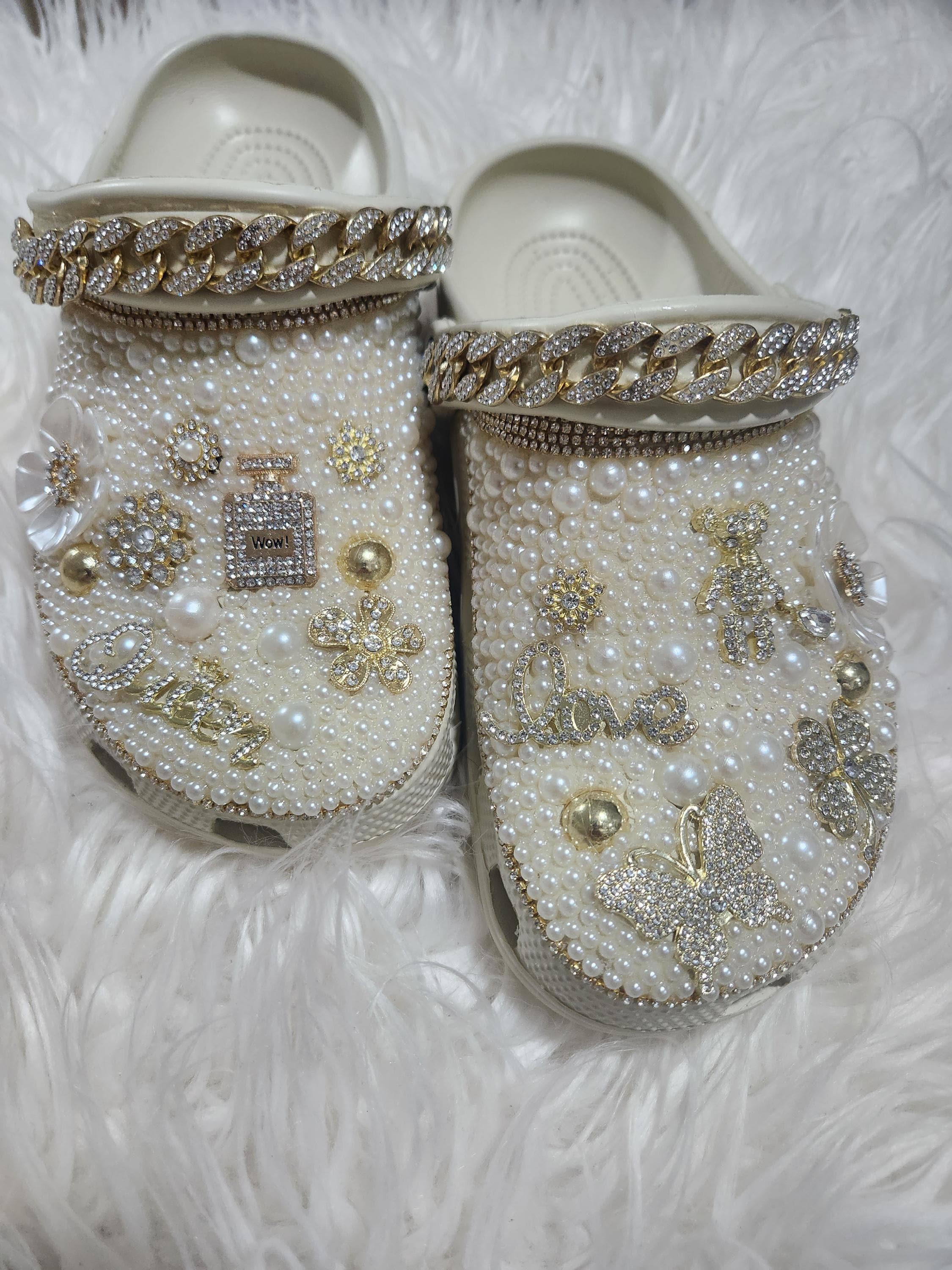 chanel blinged up crocs