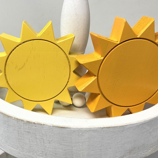 Sunset Yellow or Sun Yellow Mini Wooden Sun for 3 Tier Display/3 tier Stand/Shelf decor