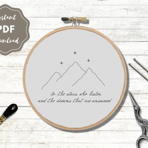 To the Stars Who Listen | ACOTAR cross stitch | Rhysand | Feyre | PDF Digital Download | Printable Cross Stitch Pattern